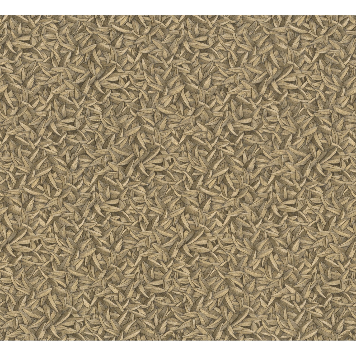 Glööckler Vliestapete Imperial Feder Uni Altgold mit Feder-Muster.