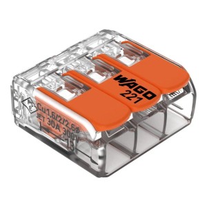 Wago Hebelklemme, 3-polig, für Leiter bis 6 mm², 5er-Pack