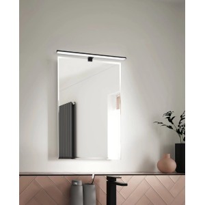 EGLO LED Spiegelleuchte PANDELLA 2, schwarz, 600mm, neutralweißes Licht, zur Montage am Spiegel.