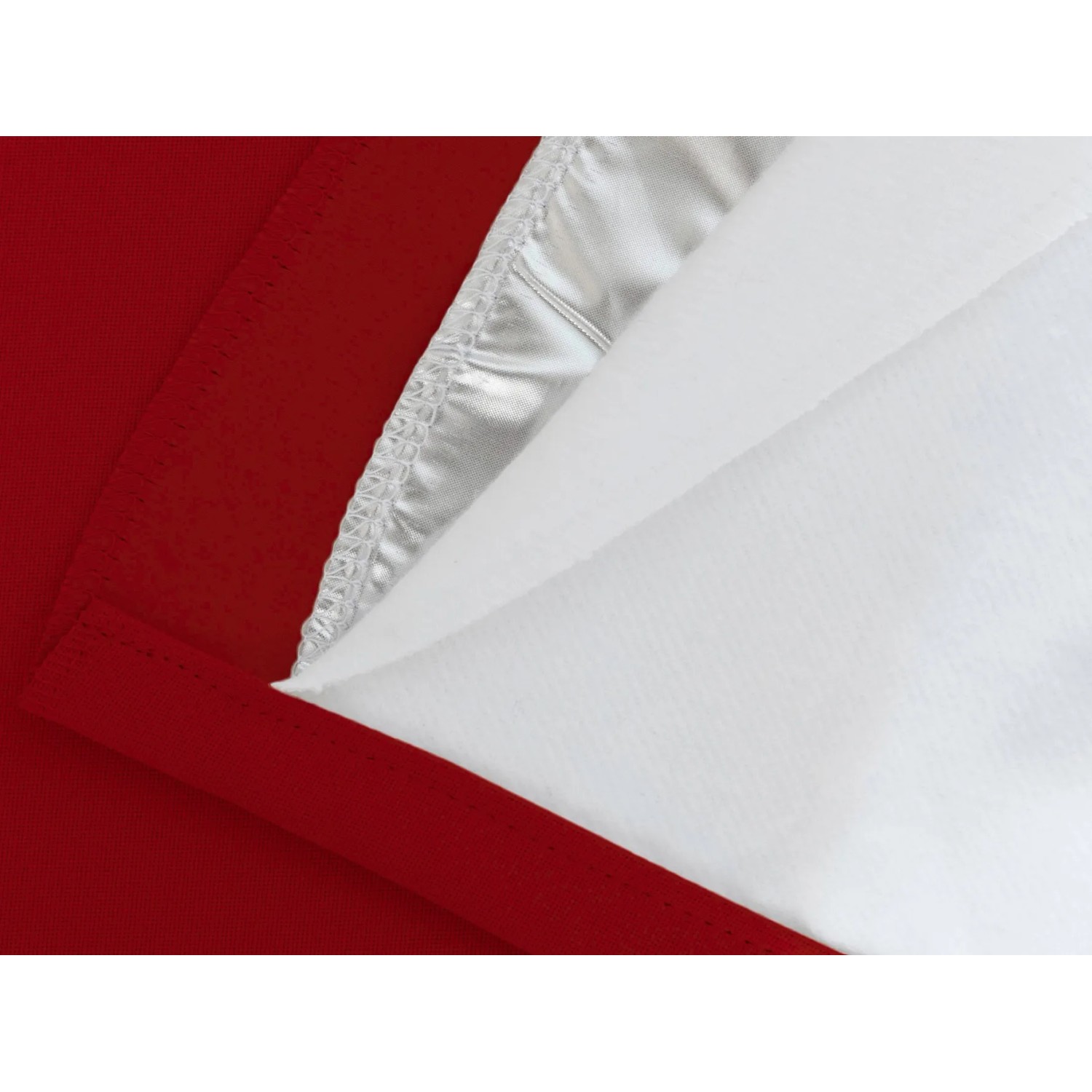 Detailansicht: Roter Moondream Lärmschutzvorhang mit Thermofutter, 260x145 cm.