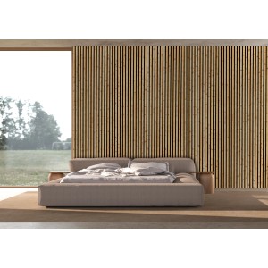 FN Acustico Akustikpaneele aus Zirbenholz, roh, 57,25x1,8x240 cm, zur Schallreduzierung und Wandgestaltung.