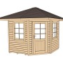 Unbehandeltes Weka Holz-Gartenhaus mit Zeltdach, 380 cm breit. Naturholz mit Fenster und Tür.