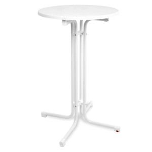 Weißer Beautissu Sylt Stehtisch, Ø 70 cm, ideal für Indoor und Outdoor.