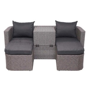MCW Lounge-Set J37 4-Teilig Grau Kissen Anthrazit