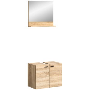 Waschbeckenunterschrank mit Spiegel, 57x44x33 cm, Sonoma Eiche Dekor.