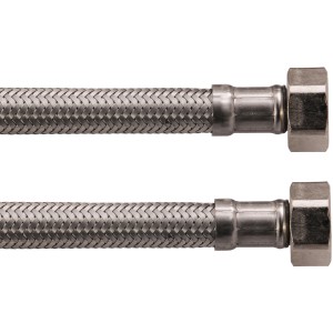 Sanitop-Wingenroth Flexschlauch, 1/2 Zoll, 500 mm, mit Edelstahlgeflecht und Überwürfen.