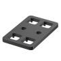 Schwarzes Befestigungs-Set für Terrassendielen-Rinne zum Schrauben.