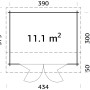 Palmako Ines Holz-Gartenhaus Natur Satteldach Tauchgrundiert 390 cm x 300 cm_4
