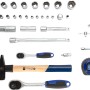 LUX Werkzeugkoffer, 151-teilig, mit Hammer, Maßband, Ratschen, Stecknüssen und Schraubendrehern.