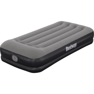 Bestway Luftmatratze Single, grau, mit USB-Pumpe. Camping-Luftbett für eine Person.