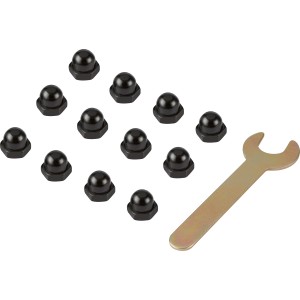 Montageset für Honobia Balkon-Set, 13-teilig: Muttern und Schraubenschlüssel.