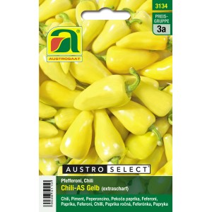 Austroselect Saatgut: Gelbe Chili-Pfefferoni (Capsicum annuum L.) für den Garten.