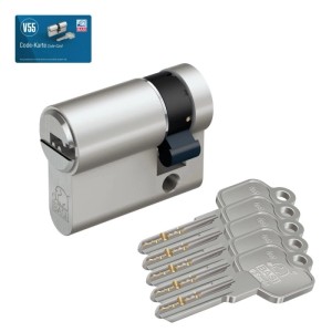 Basi V55 Halbzylinder 10/30 mm mit 5 Schlüsseln und Codekarte, für Garagentore und Schlüsselschalter
