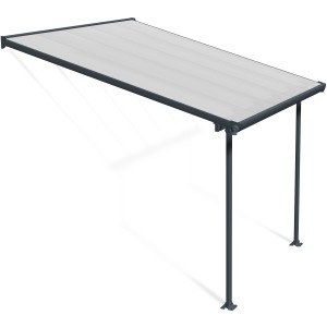 Palram Canopia Terrassenüberdachung Feria, anthrazit, 3x3.05m mit Polycarbonat-Dach.