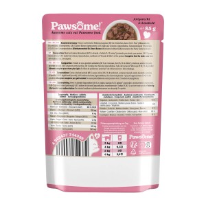Pawsome Katzen-Nassfutter Senior Pute, 85g Portionsbeutel.