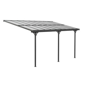 Westmann Terrassendach Aluminium, 556x300 cm, Schwarz. Wetterfeste Terrassenüberdachung mit Stegplatten.
