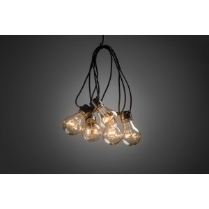 Konstsmide LED Lichterkette für Außen mit 5 klaren, batteriebetriebenen Leuchtmitteln.