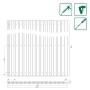 Technische Zeichnung einer FN Acustico Akustikplatte Risseiche, Maße 572,5 x 19 x 2400 mm.