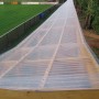 Transparente Polyesterwellbahn 76/18 als Bedachung für Carport oder Schuppen, 80 cm breit.