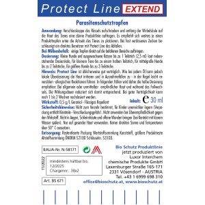 Bioschutz Parasitenschutztropfen Protect Line Extend 30ml gegen Zecken.