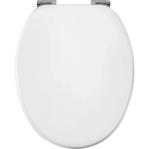 Weißer baliv Deluxe WC-Sitz Hastings mit Absenkautomatik und Holzkern.