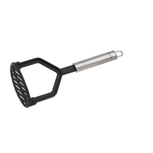 Fackelmann Kartoffelstampfer mit Ovalgriff, 25 cm, Silber und Schwarz.