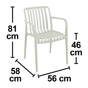 Stapelstuhl Merrydale Kunststoff mit Armlehnen Weiß