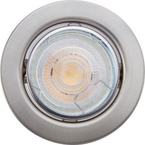 LED-Einbauleuchte, 3er-Set, Metall Nickelfarben. Einbaustrahler mit warmweißem Licht.
