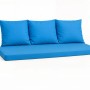 Blaues Setgarden Bankkissen-Set für 3-Sitzer Gartenbank mit Sitz- und Rückenkissen.