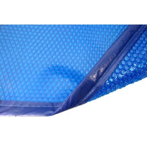 Blaue Summer Fun Pool Thermoabdeckung, Maßanfertigung mit Luftkammern und verstärktem Rand.
