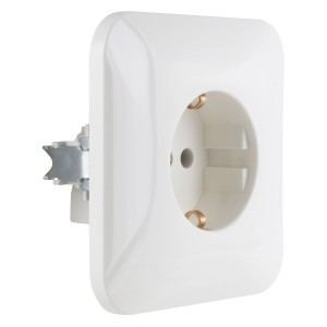 Weiße REV Ritter Steckdose Standard Komplett für den Innenbereich.