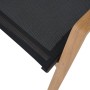 Detailansicht: Siena Garden Stapelsessel Catania, schwarz-braun, mit Teakholz-Optik.