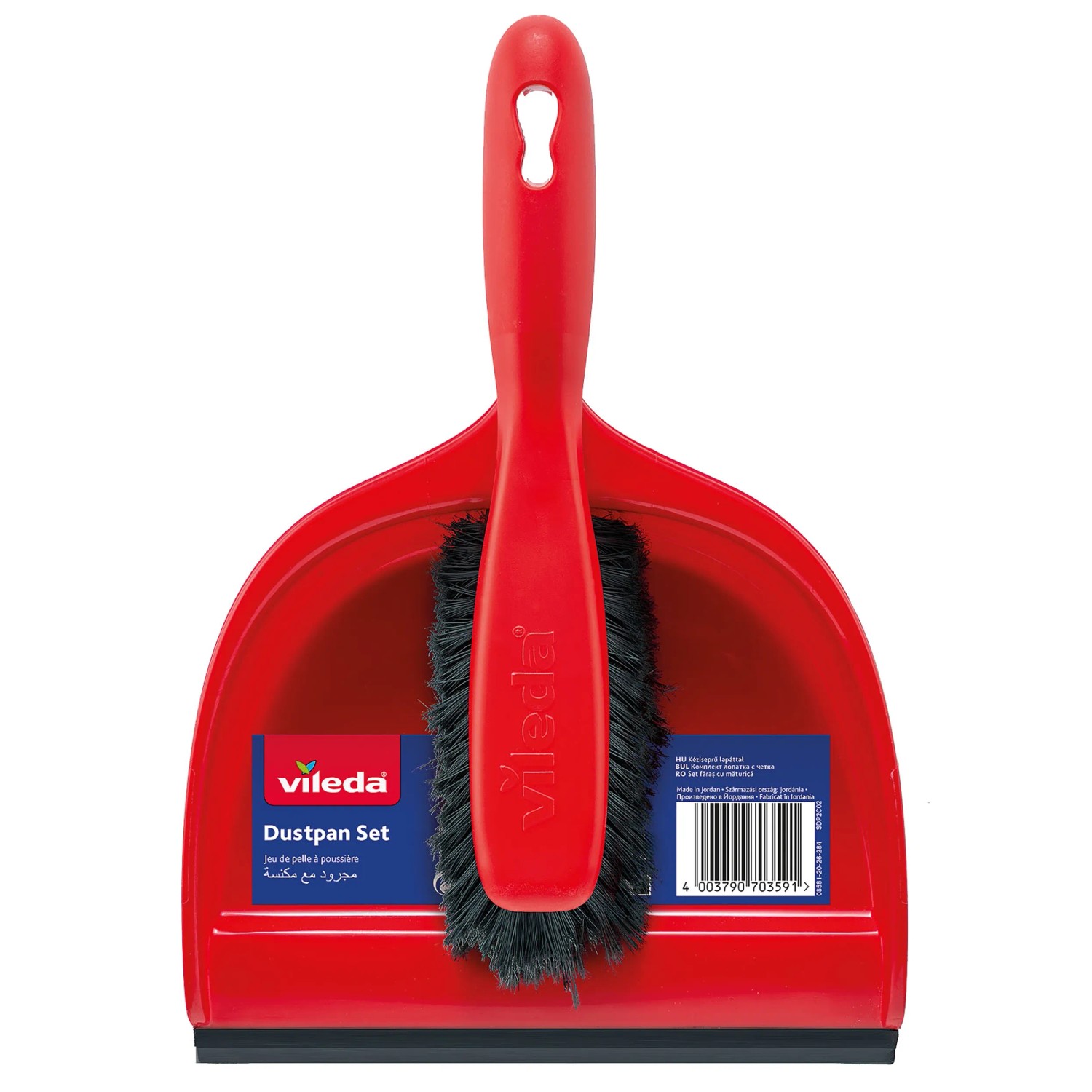 Vileda Kehrschaufel-Set Superfeger 2-in-1, rot, mit Handfeger. Ideal für die Reinigung im Haushalt.