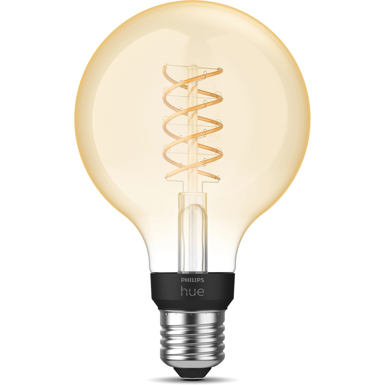 Philips Hue Filament LED-Lampe E27, warmweißes Licht im Vintage-Look.
