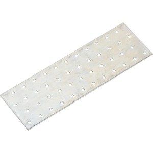 Rechteckiger, verzinkter Flachverbinder (240x80mm) mit Lochung zur Befestigung von Möbelteilen.