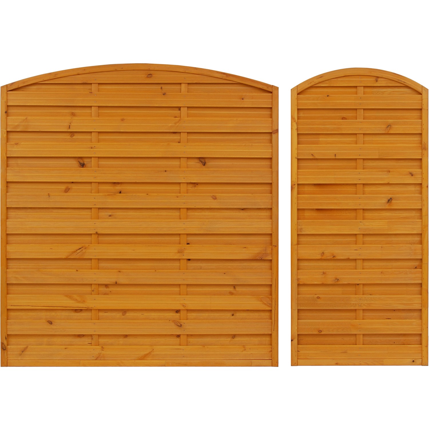 Sichtschutzzaun Element München, Pinie, 180/195x90cm, geriffelte Bretter, 3-fach Lasur