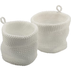 baliv Aufbewahrungskörbe, 2er Set, weiß, Häkeloptik, für Badutensilien.