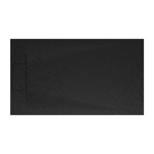 Rechteckige, anthrazitfarbene Schulte Duschwanne ExpressPlus Extraflach 140x80 cm in Steinoptik.