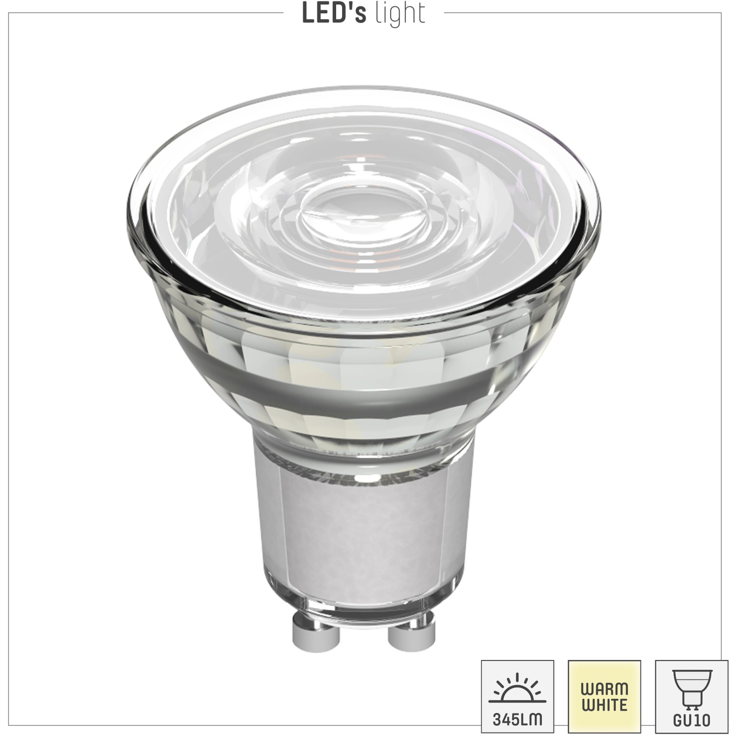 GU10 LED Spot MR16, 4W, warmweißes Licht. Energiesparendes Leuchtmittel für Wohnräume.