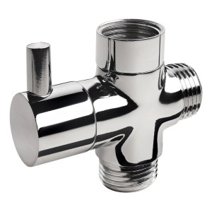 aquaSu 3-Wege-Umsteller Umera für Kopfbrause, Chrom, zur Montage an Brausearmatur.