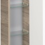 Fackelmann Bad-Hängeschrank Luxor, Steinesche Dekor, 20 cm breit, mit offenen Tür und zwei Glasböden.