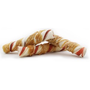 Drei 8in1 Kaurollen Triple Flavour für Hunde, leckerer Kausnack zur Zahnpflege.