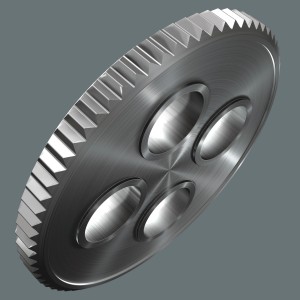 Wera Zyklop Mini 1 Bit-Ratsche 8001 A, 6,3 mm (1/4) Antrieb, Detailansicht des Ratschenkopfes.