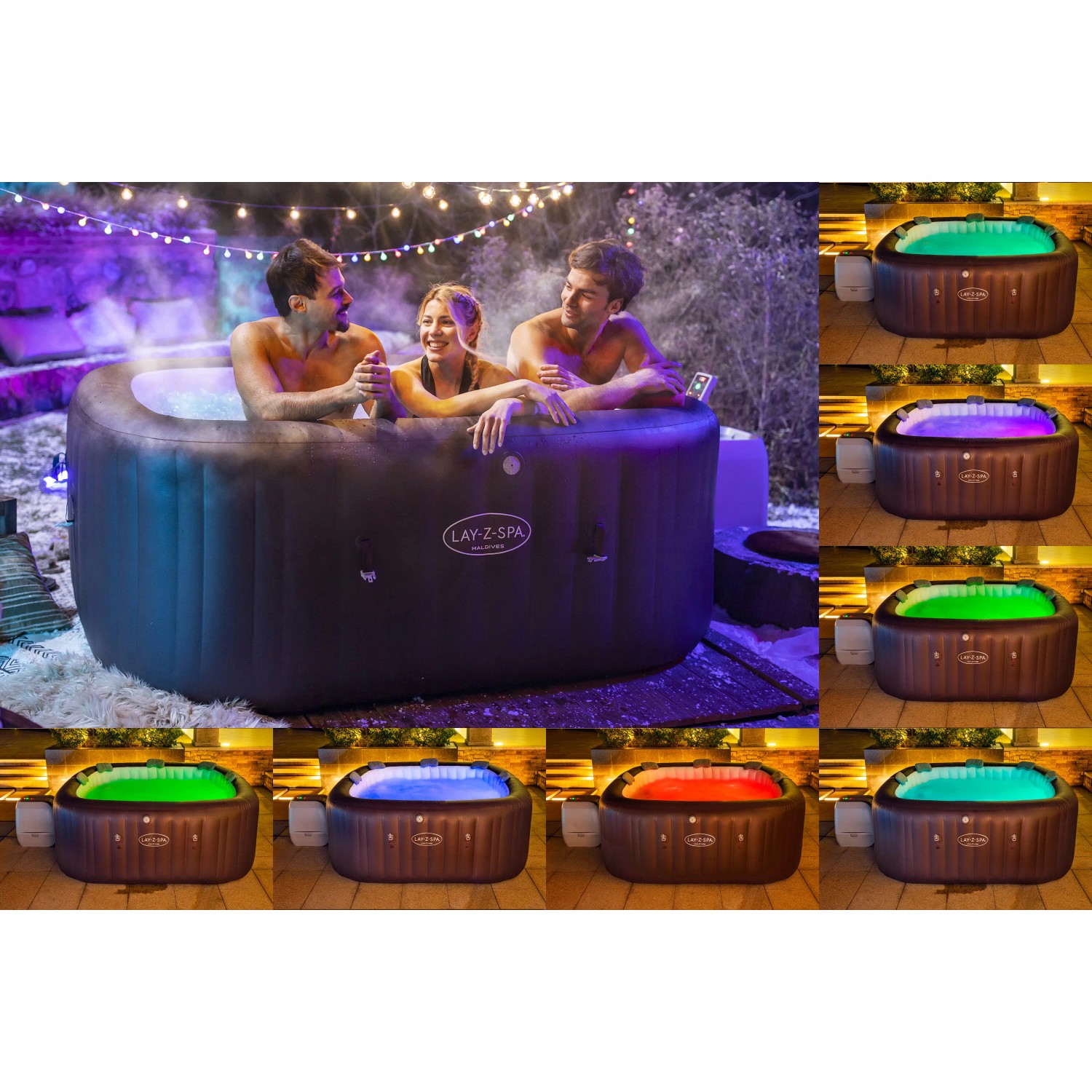 Bestway Whirlpool Maldives HydroJet Pro App 7 Personen 201 cm x 201 cm x 80 cm_11