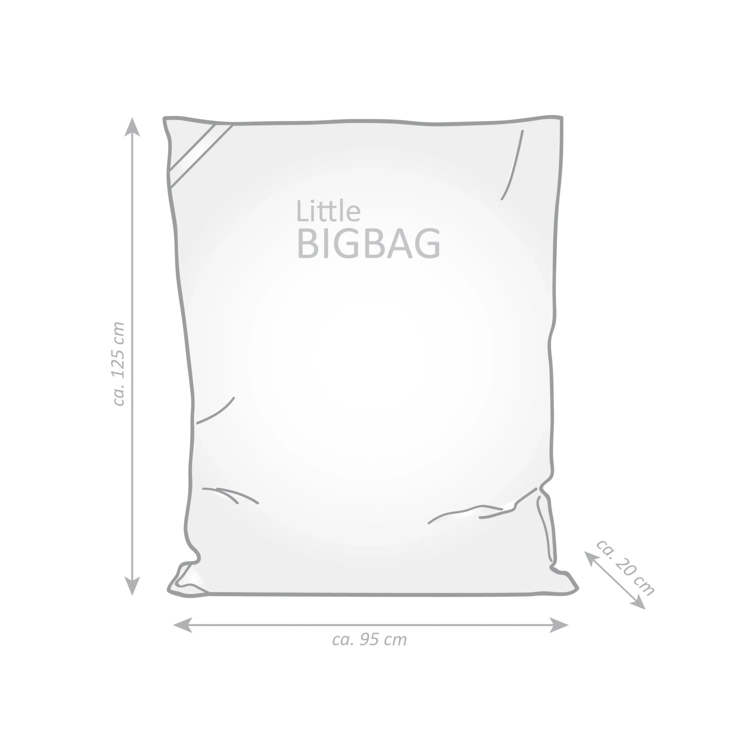 Abbildung eines Sitting Point BigBag Sitzsacks in Gras Grün mit Fußballmuster, Maße ca. 125x95x20 cm.