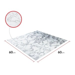 Bauheld Trockner & Waschmaschinenauflage 60x60 cm, Marmor Grau. Rutschfeste Vinyl-Matte.