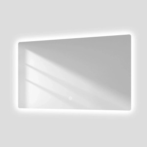 Rechteckiger Emke Badspiegel mit LED-Beleuchtung, Touchschalter und dimmbarem Kaltweißlicht. Ideal für Badezimmer.