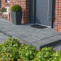 Anthrazit Blockstufe 50x35x15 cm für Treppen im Außenbereich. Glatte Oberfläche, moderne Optik.