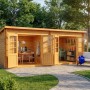 Gartenhaus Maria Twin mit Pultdach, 601x275 cm, 40 mm Wandstärke, aus Pinienholz.
