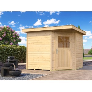 weka Holz-Gartenhaus Angolo B Flachdach Natur 239 x 235 cm